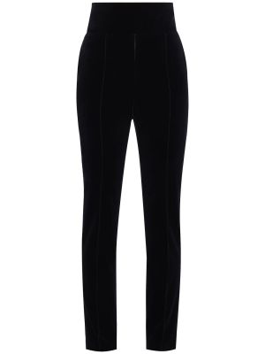 Aksamitne proste spodnie z wysoką talią Alexandre Vauthier czarne