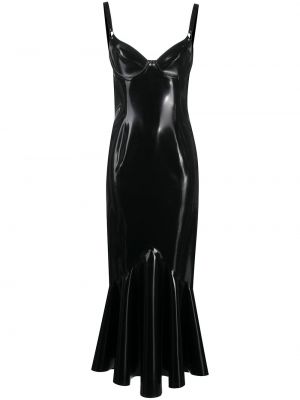 Vestido de cóctel sin mangas péplum Saint Laurent negro