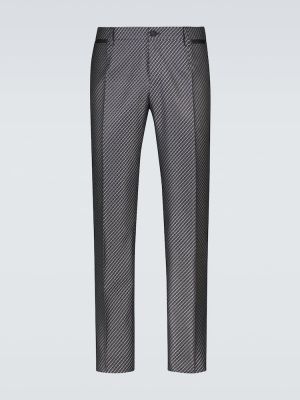 Hedvábné klasické kalhoty Dolce&gabbana šedé