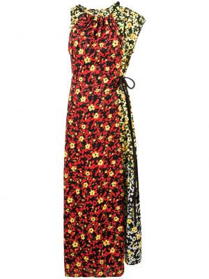 Asimetrična obleka s cvetličnim vzorcem Proenza Schouler