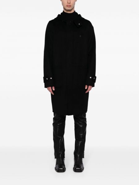 Manteau à boutons à capuche Givenchy noir