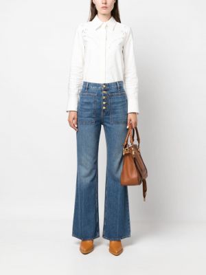High waist bootcut jeans ausgestellt Ulla Johnson blau