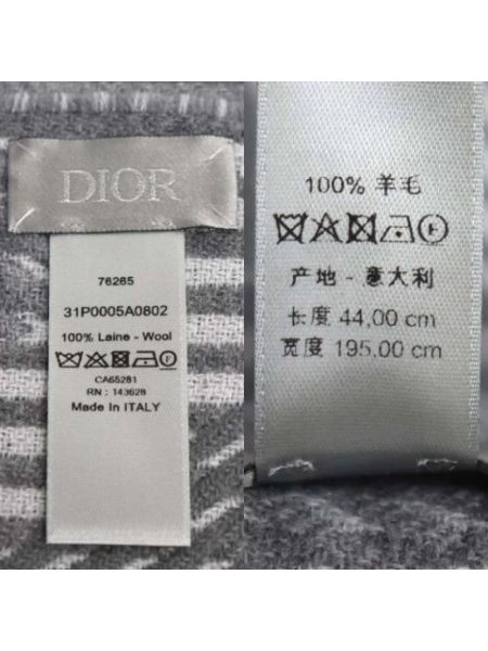 Bufanda de lana Dior Vintage gris