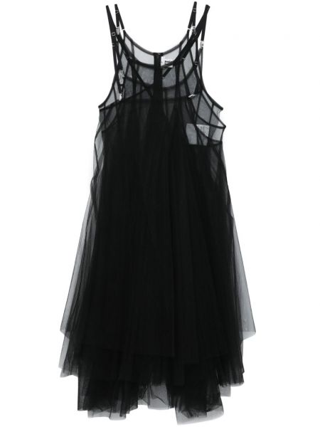 Μίντι φόρεμα από τούλι Noir Kei Ninomiya μαύρο