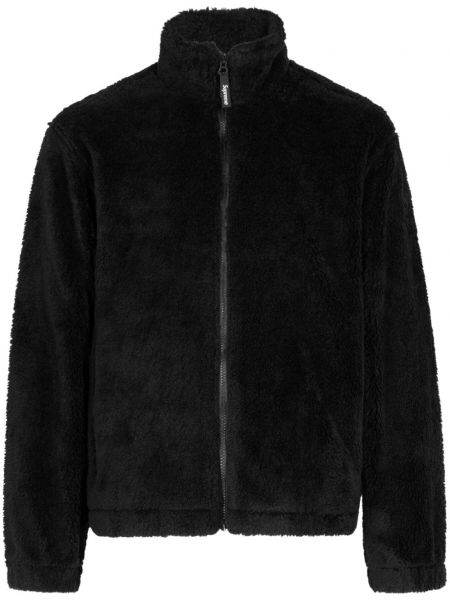Bomber jakna iz flisa s potiskom z zvezdico Supreme črna