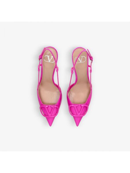 Кожаные туфли с острым носком Valentino Garavani розовые