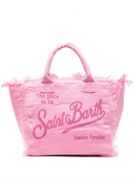 Leinen große taschen Mc2 Saint Barth pink