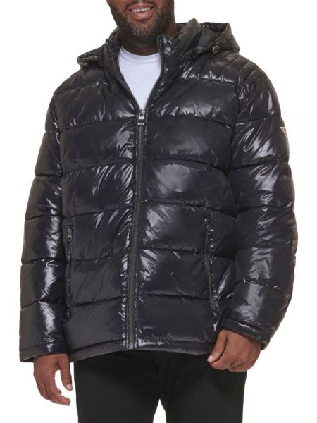 Пуховик Guess с капюшоном черный