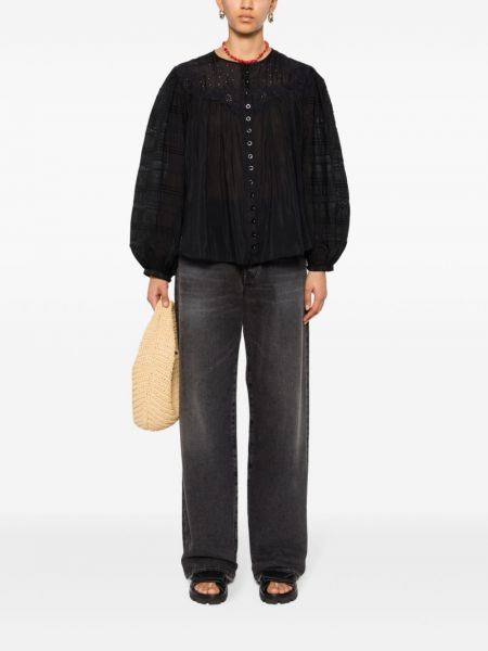 Bavlněná košile Isabel Marant černá