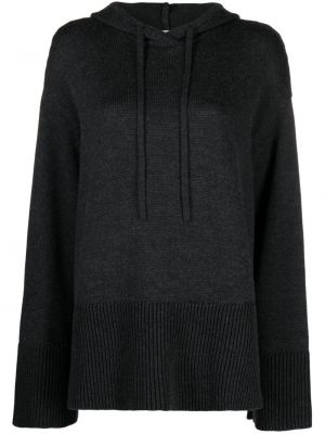 Vlnený sveter s kapucňou Totême sivá