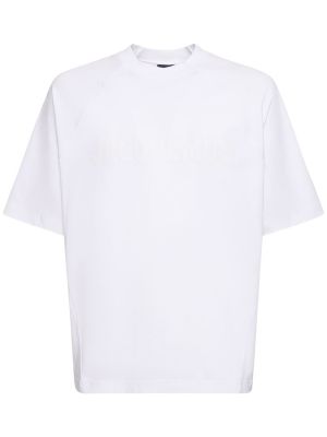 Camiseta de algodón con estampado Jacquemus blanco
