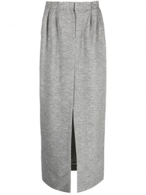 Plisované midi sukně Emporio Armani šedé