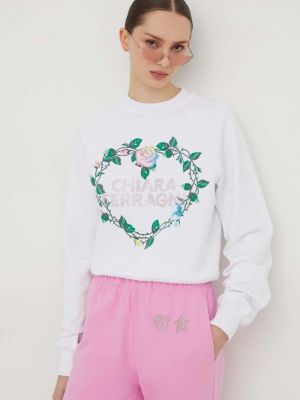 Бавовняний светр з принтом Chiara Ferragni білий
