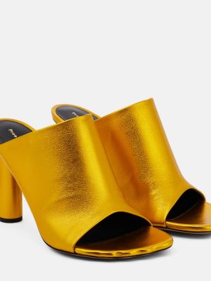 Papuci tip mules din piele Proenza Schouler auriu