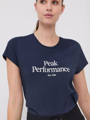 Хлопковая футболка Peak Performance синяя