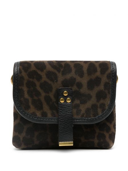 Semišová peňaženka s potlačou s leopardím vzorom Jérôme Dreyfuss