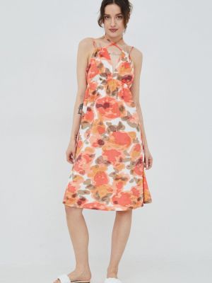 Pamučna mini haljina Vero Moda narančasta