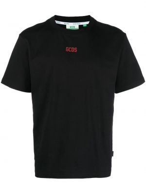T-krekls ar apdruku ar apaļu kakla izgriezumu Gcds melns