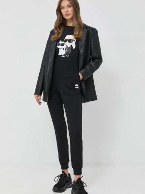 Спортивні штани з аплікацією Karl Lagerfeld чорні