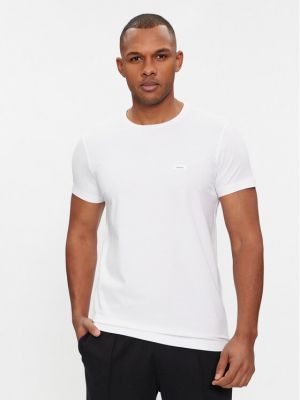 Slim fit priliehavé tričko Calvin Klein biela
