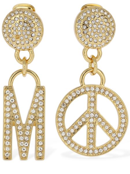 Pendientes de cristal Moschino dorado