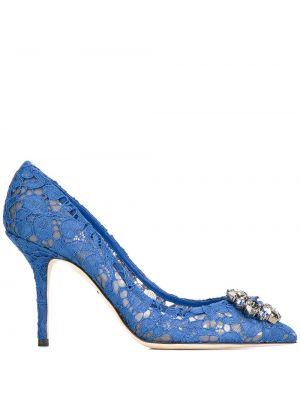 Γοβάκια με δαντέλα Dolce & Gabbana μπλε