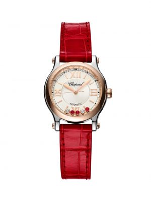 Кожаные часы Chopard красные