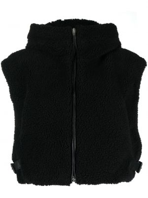 Fleecová vesta s kapucňou Juun.j čierna