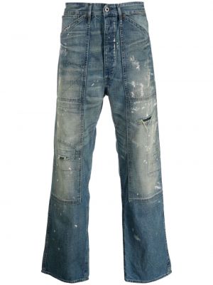 Proste jeansy z przetarciami Ralph Lauren Rrl niebieskie
