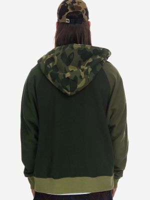 Pamučna hoodie s kapuljačom s printom A Bathing Ape® zelena