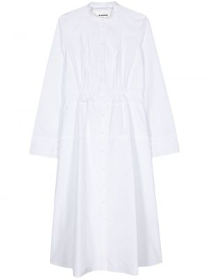 Bavlněné šaty Jil Sander bílé