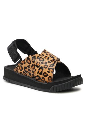 Sandales à imprimé léopard Shaka marron