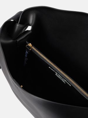 Kožená nákupná taška Acne Studios čierna