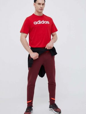 Pamučna majica Adidas crvena