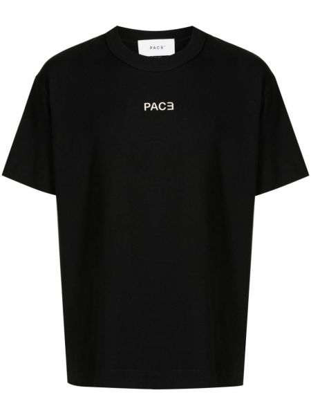 Βαμβακερή μπλούζα με σχέδιο Pace μαύρο