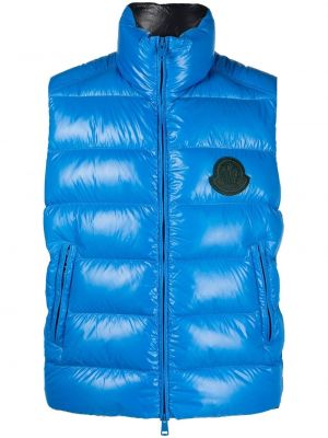 Prešívaná vesta bez rukávov na zips Moncler - modrá