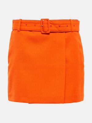 Mini spódniczka wełniana Ami Paris pomarańczowa