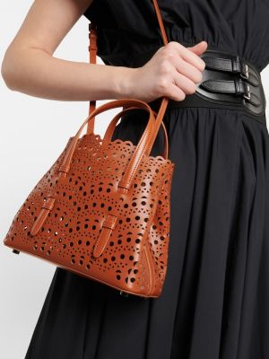 Leder shopper handtasche Alaã¯a braun