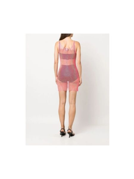 Mini vestido transparente de cristal Santa Brands rosa