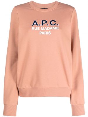 Sweatshirt aus baumwoll mit print A.p.c. pink