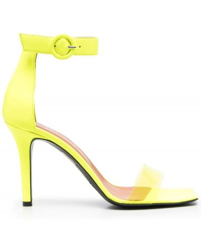 Кожаные сандалии на каблуке Via Roma 15, желтые