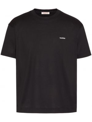 T-shirt aus baumwoll mit print Valentino Garavani schwarz