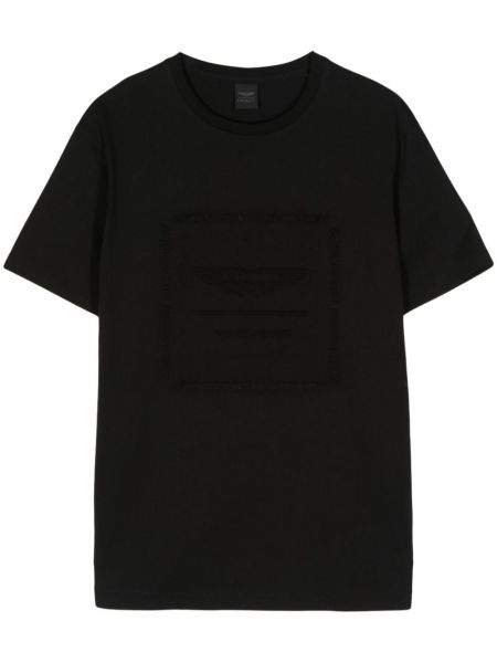 Kokvilnas t-krekls Hackett melns