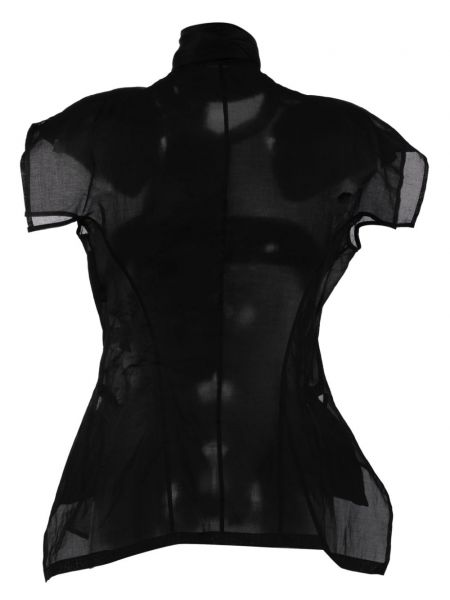 Jedwabny top asymetryczny Yohji Yamamoto czarny