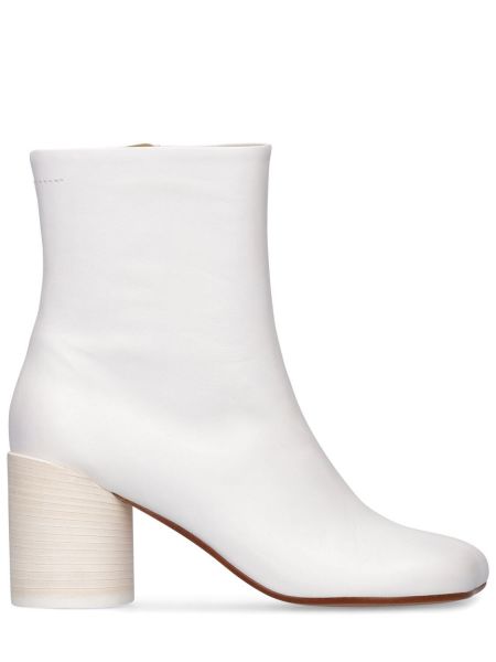 Ankle boots skórzane Mm6 Maison Margiela białe