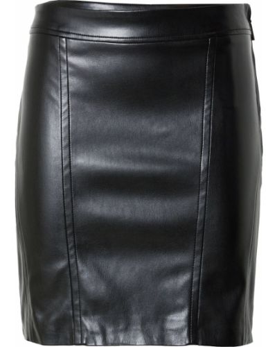 Kožená sukňa Guess čierna