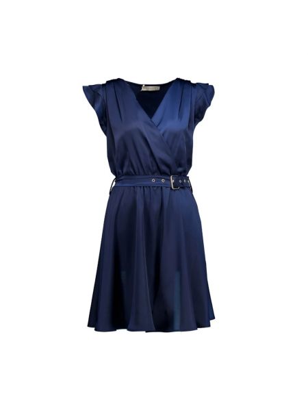 Sukienka mini z falbankami Rinascimento niebieska