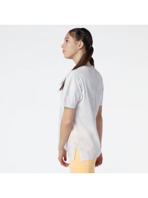 T-shirt en coton tie dye New Balance blanc