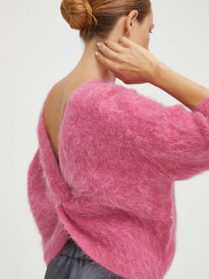 Sweter wełniany Ba&sh różowy
