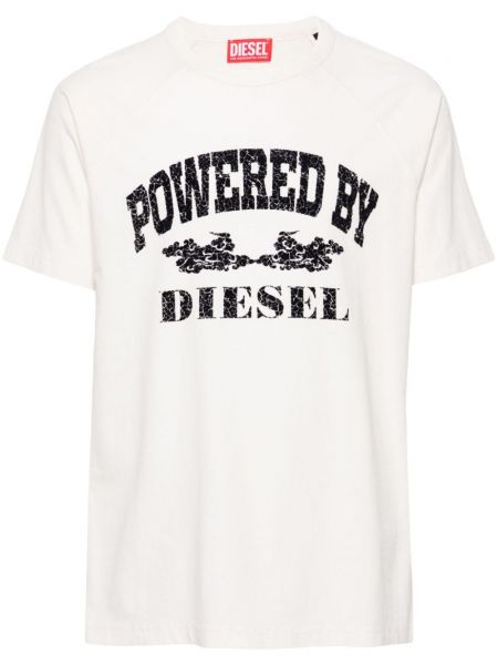 Βαμβακερή μπλούζα Diesel λευκό